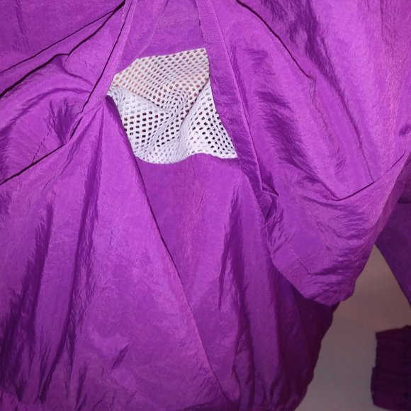 Vintage Puma Windbreaker Jacket Large Purple Orange Retro Embroidered Colorblock - Picture 10 of 11